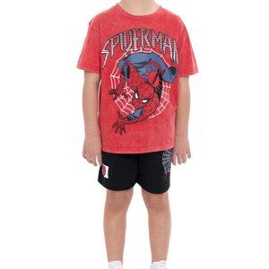 Spider-Man Boys' Short Sleeve Graphic Tee and Shorts Set, 2-Piece Size 7 NWT
